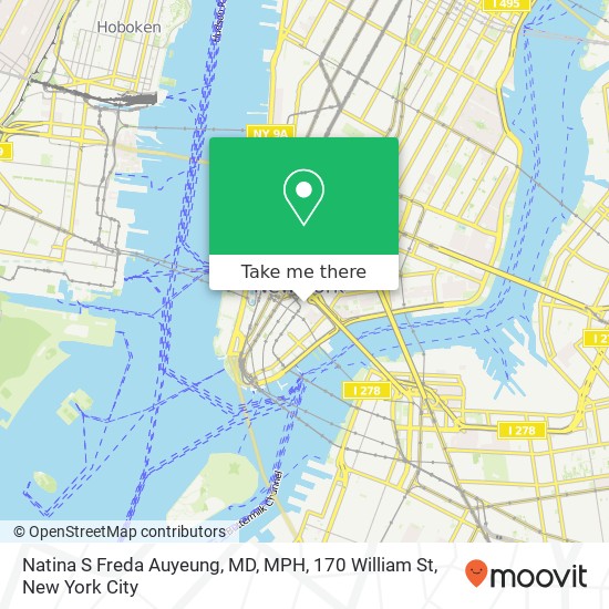 Mapa de Natina S Freda Auyeung, MD, MPH, 170 William St