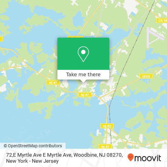 Mapa de 72,E Myrtle Ave E Myrtle Ave, Woodbine, NJ 08270