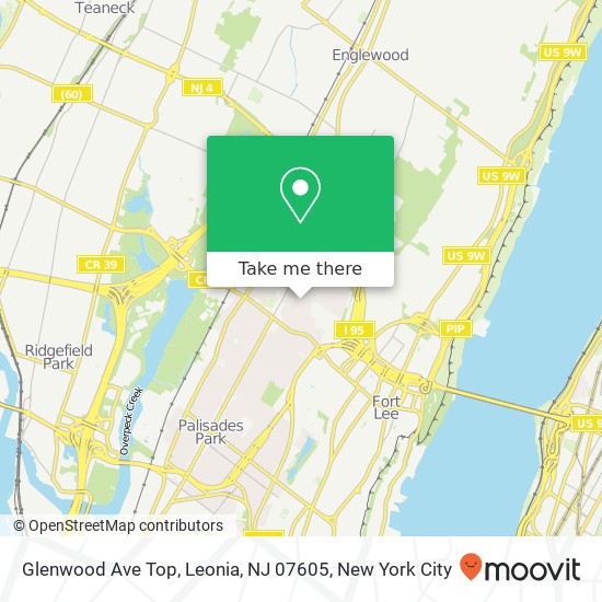 Mapa de Glenwood Ave Top, Leonia, NJ 07605