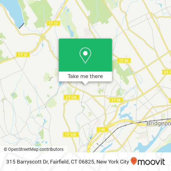 Mapa de 315 Barryscott Dr, Fairfield, CT 06825