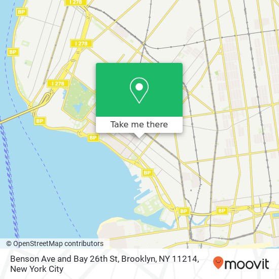 Mapa de Benson Ave and Bay 26th St, Brooklyn, NY 11214