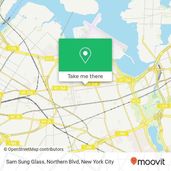 Sam Sung Glass, Northern Blvd map