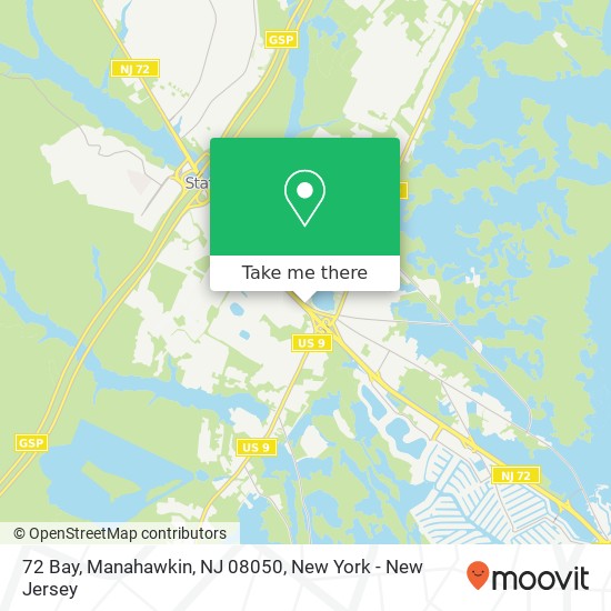 Mapa de 72 Bay, Manahawkin, NJ 08050