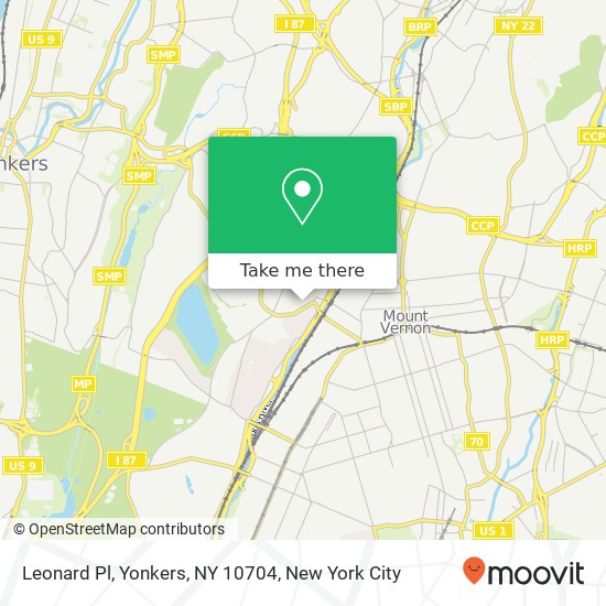 Mapa de Leonard Pl, Yonkers, NY 10704