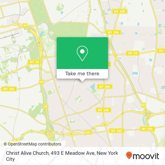 Mapa de Christ Alive Church, 493 E Meadow Ave