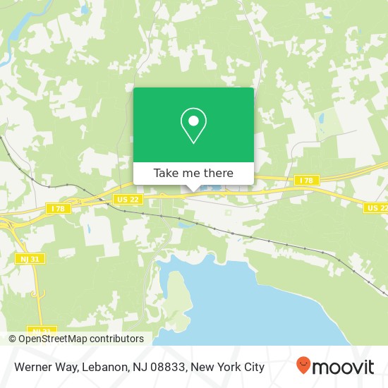Mapa de Werner Way, Lebanon, NJ 08833