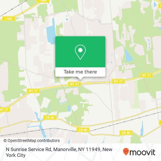N Sunrise Service Rd, Manorville, NY 11949 map