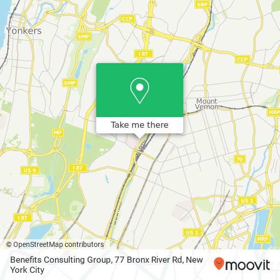 Mapa de Benefits Consulting Group, 77 Bronx River Rd