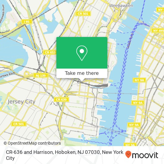 Mapa de CR-636 and Harrison, Hoboken, NJ 07030