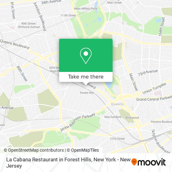 La Cabana Restaurant in Forest Hills map