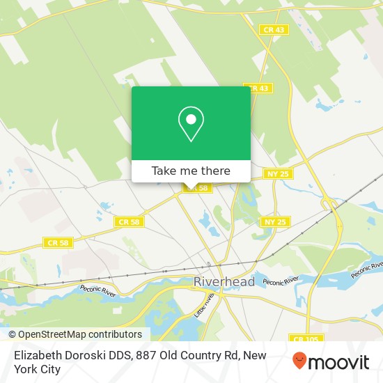 Mapa de Elizabeth Doroski DDS, 887 Old Country Rd