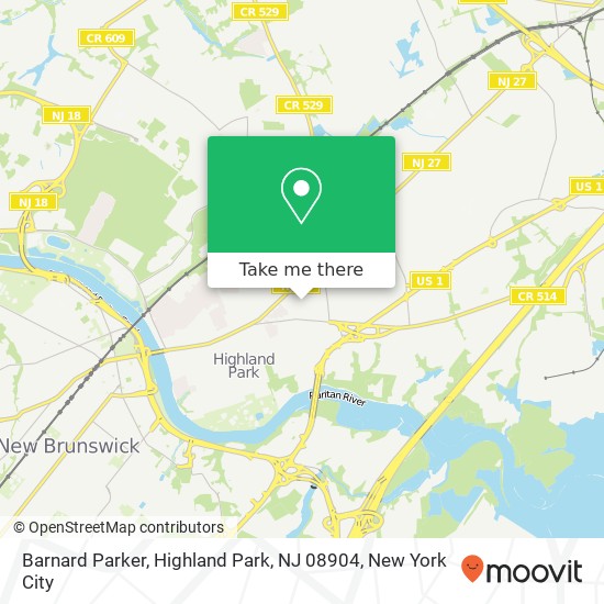 Mapa de Barnard Parker, Highland Park, NJ 08904