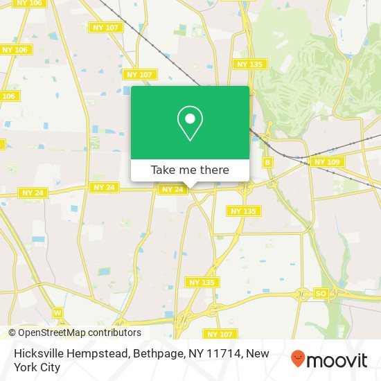 Mapa de Hicksville Hempstead, Bethpage, NY 11714