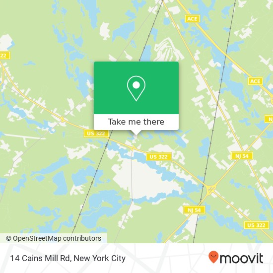 Mapa de 14 Cains Mill Rd, Williamstown, NJ 08094