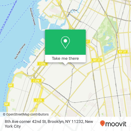 Mapa de 8th Ave corner 42nd St, Brooklyn, NY 11232