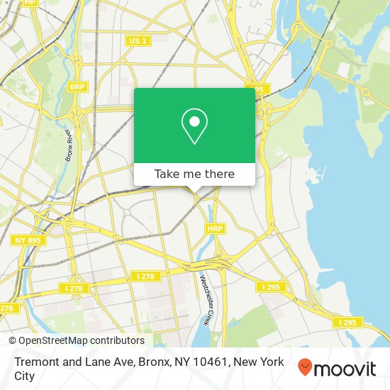 Mapa de Tremont and Lane Ave, Bronx, NY 10461