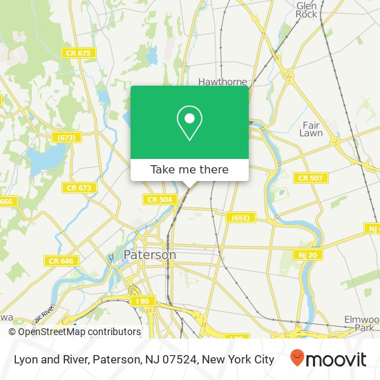 Lyon and River, Paterson, NJ 07524 map