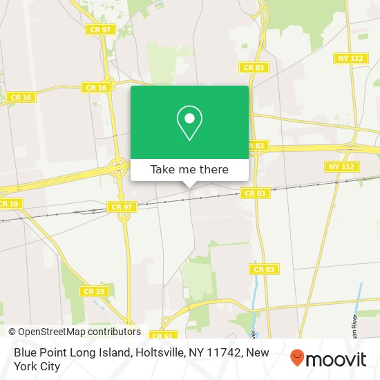 Mapa de Blue Point Long Island, Holtsville, NY 11742