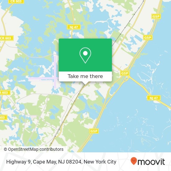 Mapa de Highway 9, Cape May, NJ 08204