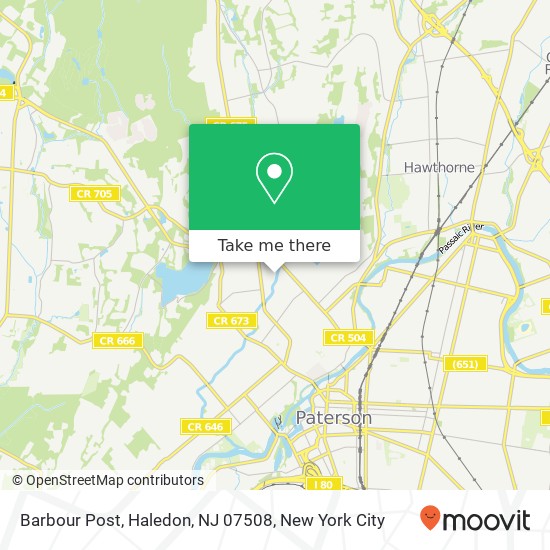 Mapa de Barbour Post, Haledon, NJ 07508