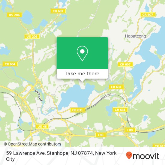Mapa de 59 Lawrence Ave, Stanhope, NJ 07874