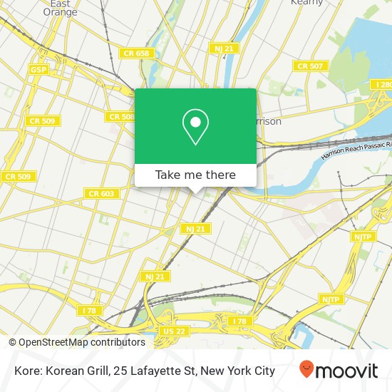 Kore: Korean Grill, 25 Lafayette St map