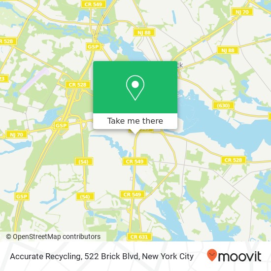 Accurate Recycling, 522 Brick Blvd map
