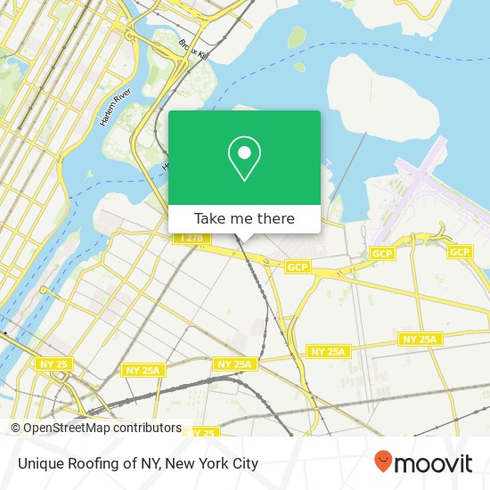 Unique Roofing of NY map
