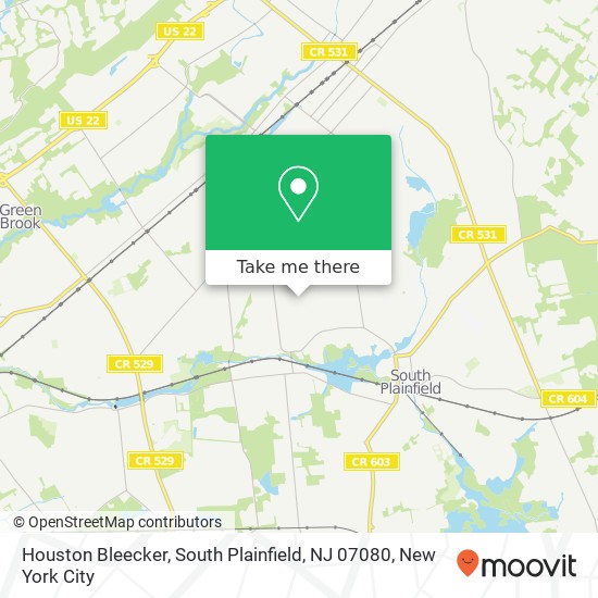 Mapa de Houston Bleecker, South Plainfield, NJ 07080