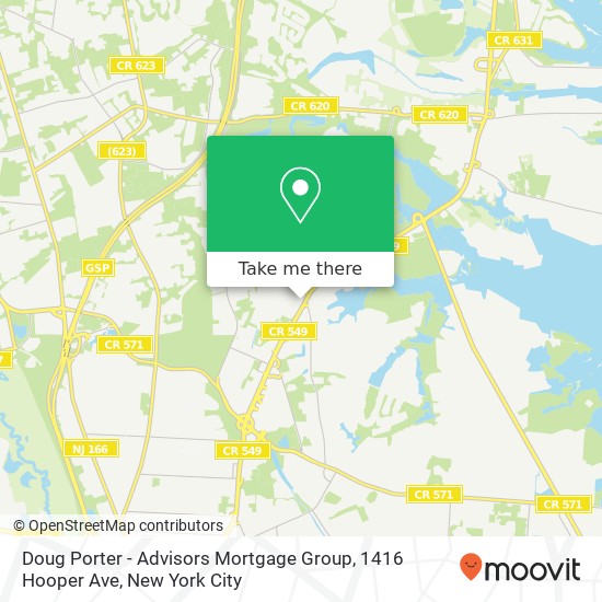 Mapa de Doug Porter - Advisors Mortgage Group, 1416 Hooper Ave