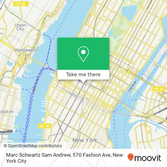 Mapa de Marc Schwartz Sam Andrew, 570 Fashion Ave