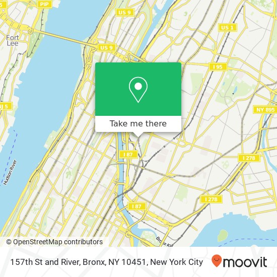 157th St and River, Bronx, NY 10451 map