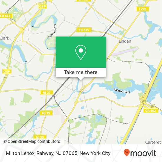 Mapa de Milton Lenox, Rahway, NJ 07065