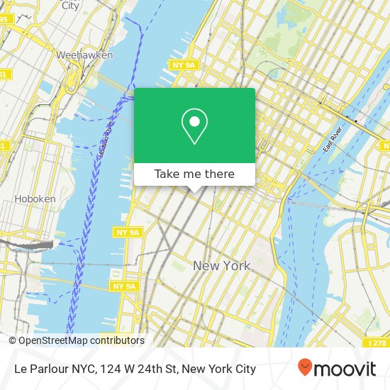Mapa de Le Parlour NYC, 124 W 24th St