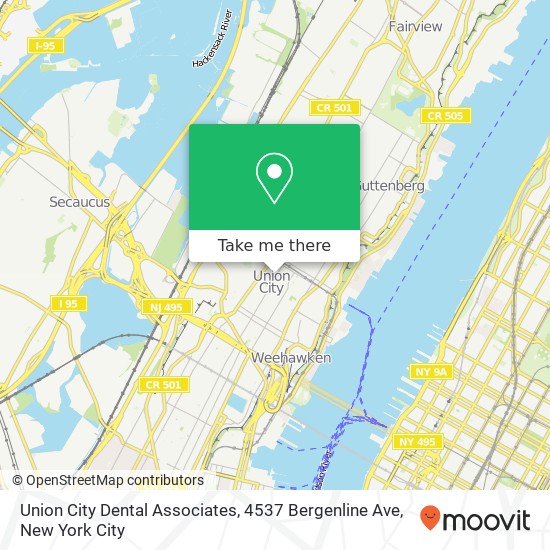 Mapa de Union City Dental Associates, 4537 Bergenline Ave