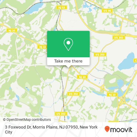 Mapa de 3 Foxwood Dr, Morris Plains, NJ 07950