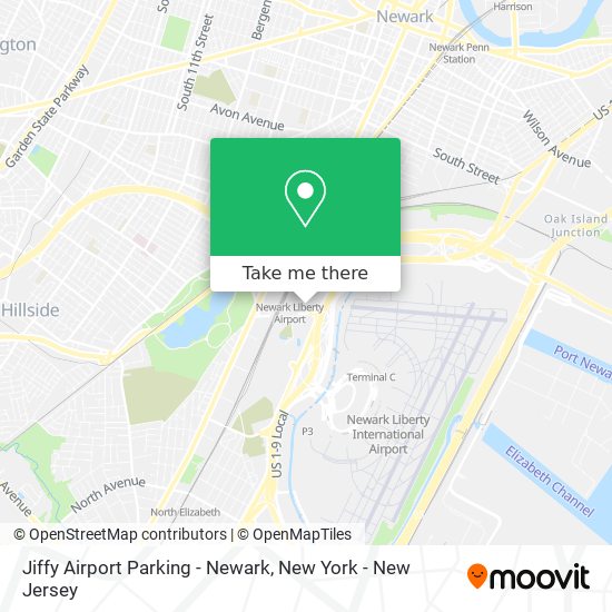 Mapa de Jiffy Airport Parking - Newark
