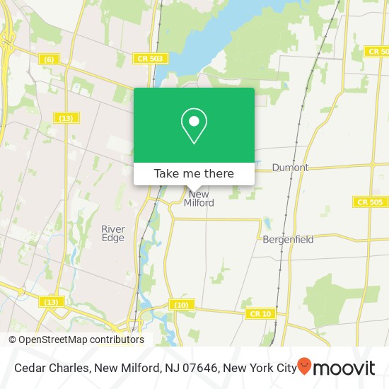 Mapa de Cedar Charles, New Milford, NJ 07646