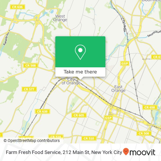 Mapa de Farm Fresh Food Service, 212 Main St