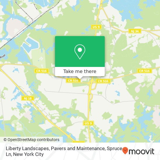 Liberty Landscapes, Pavers and Maintenance, Spruce Ln map