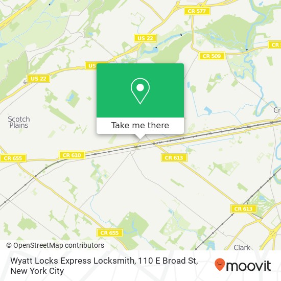 Mapa de Wyatt Locks Express Locksmith, 110 E Broad St