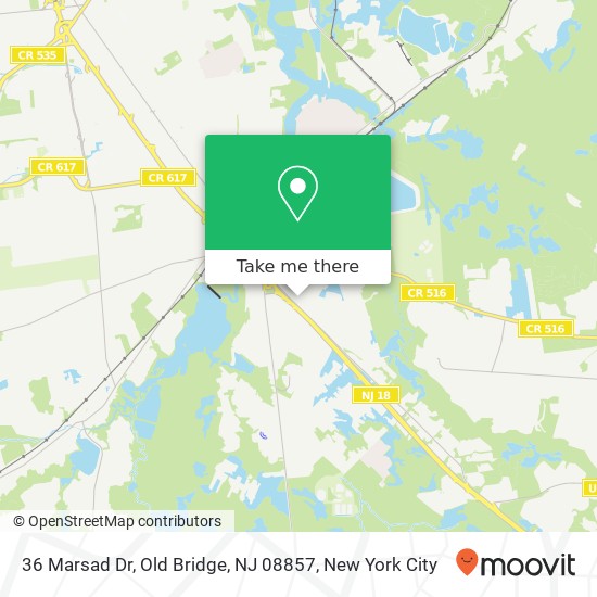 Mapa de 36 Marsad Dr, Old Bridge, NJ 08857