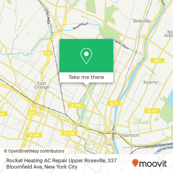 Rocket Heating AC Repair Upper Roseville, 337 Bloomfield Ave map