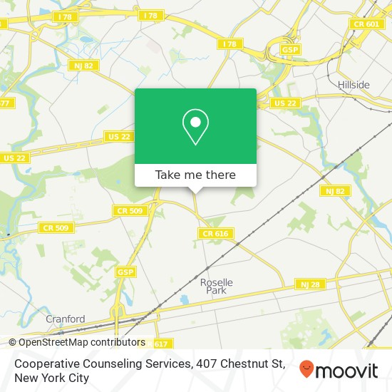 Mapa de Cooperative Counseling Services, 407 Chestnut St