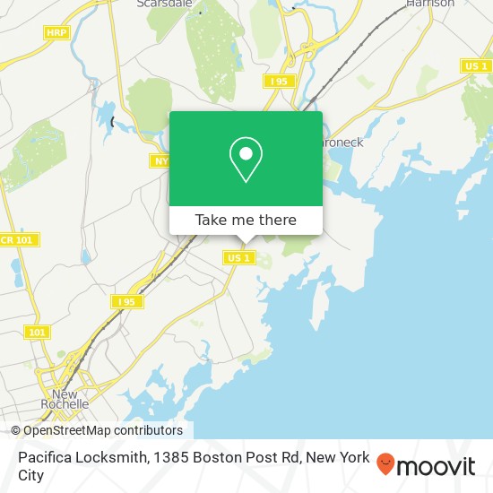 Mapa de Pacifica Locksmith, 1385 Boston Post Rd
