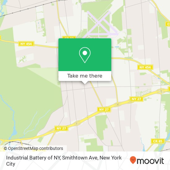 Mapa de Industrial Battery of NY, Smithtown Ave