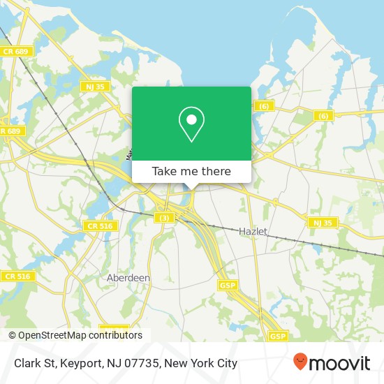 Mapa de Clark St, Keyport, NJ 07735