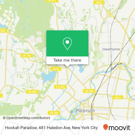 Mapa de Hookah Paradise, 481 Haledon Ave