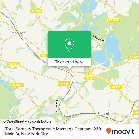 Mapa de Total Serenity Therapeutic Massage Chatham, 250 Main St