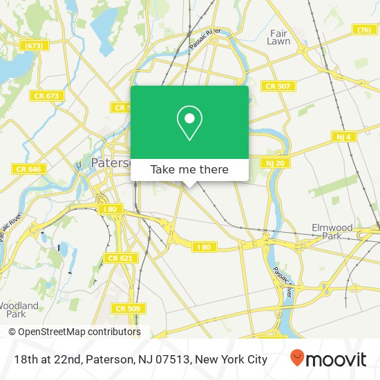 Mapa de 18th at 22nd, Paterson, NJ 07513